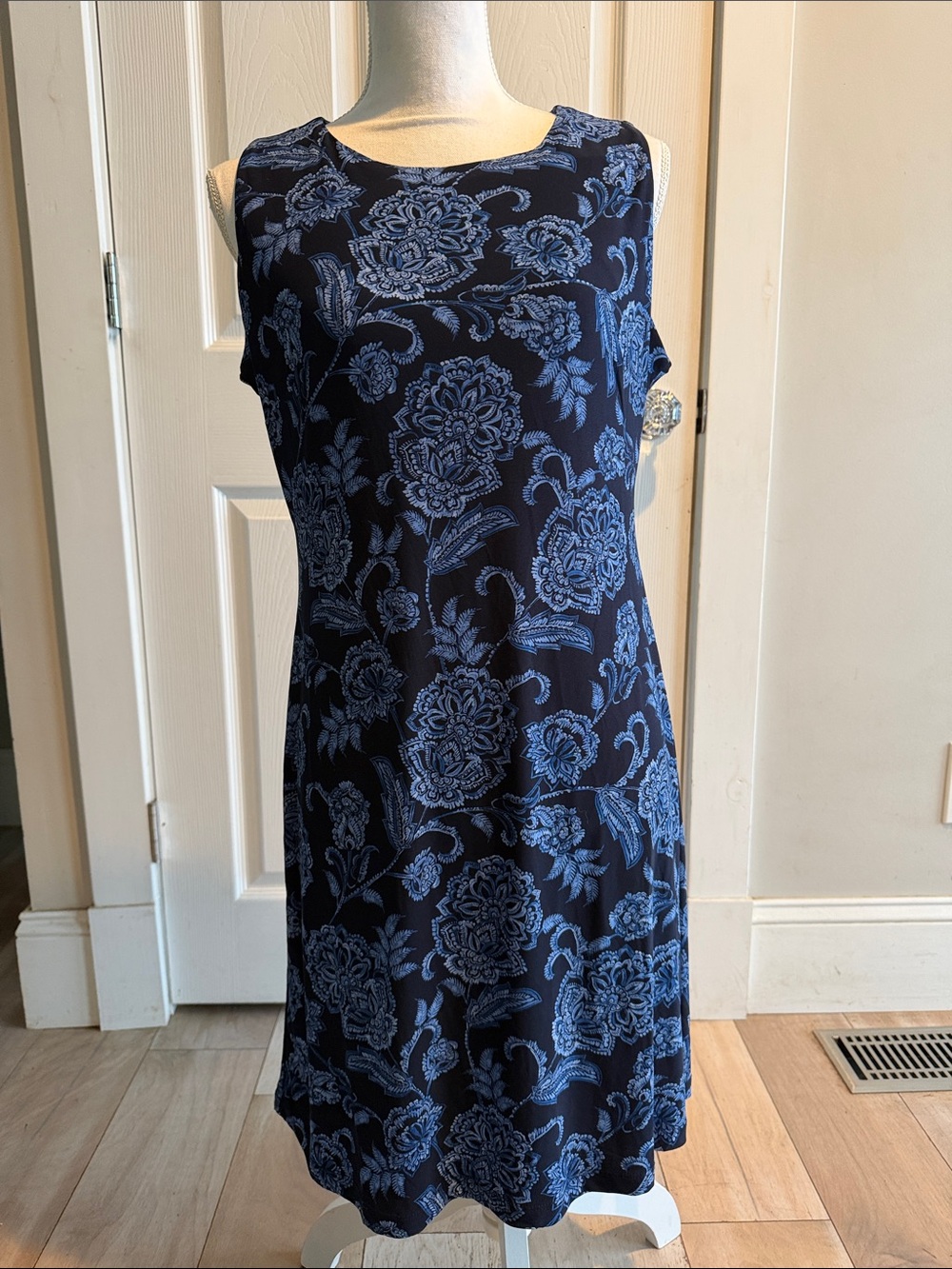 Tommy Hilfiger Navy Dress with Light Blue Floral Print BNWOT